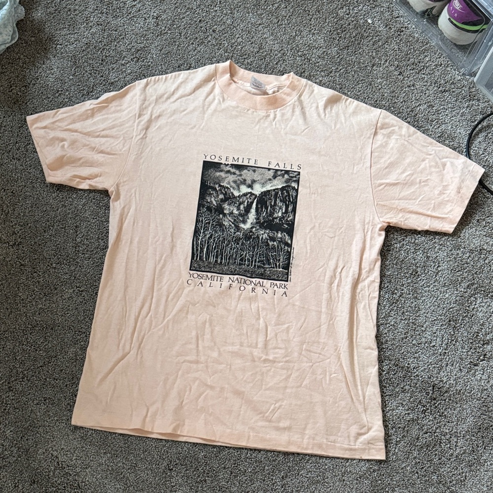 Peach Yosemite Falls Graphic T-Shirt